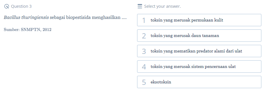 Contoh Soal SBMPTN Bioteknologi dari Quipper Video! 3