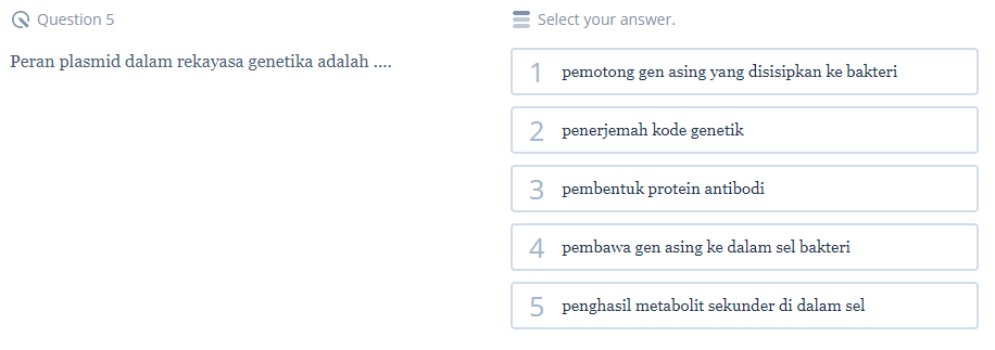 Contoh Soal SBMPTN Bioteknologi dari Quipper Video! 5