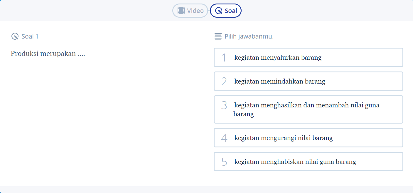 5 Contoh Soal Kegiatan Ekonomi