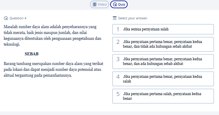 Contoh Soal SBMPTN Geografi Materi Sumber Daya Alam - 4