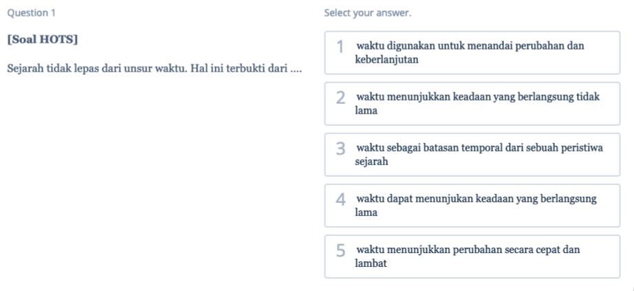 Contoh Soal SBMPTN Sejarah