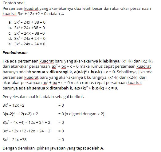 Yuk, Persiapkan Diri Menghadapi Persamaan Kuadrat 2
