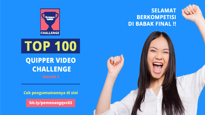 Pengumuman 100 Finalis Quipper Video Challenge Season 3