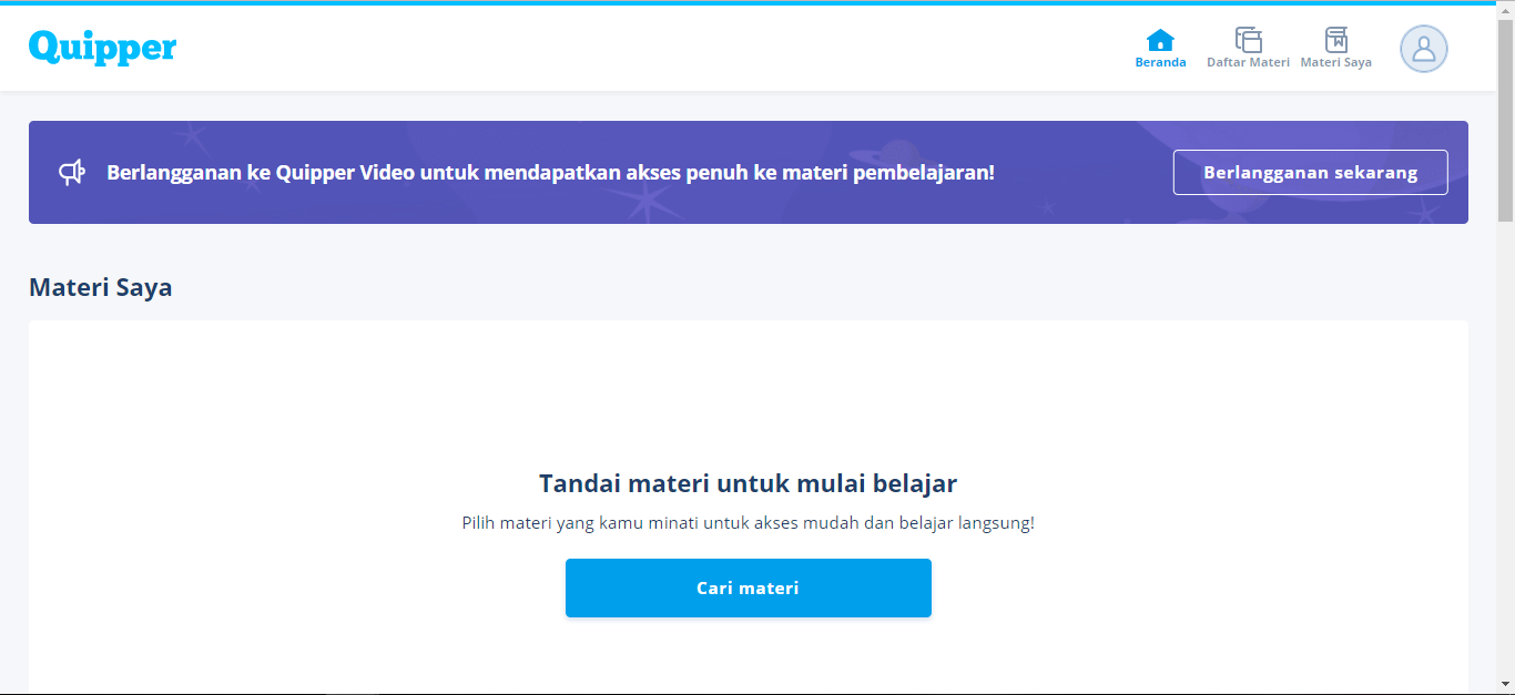 Tombol “CARI MATERI”