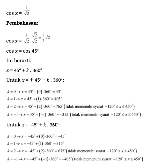 Persamaan Trigonometri Matematika Kelas 10 Quipper Blog