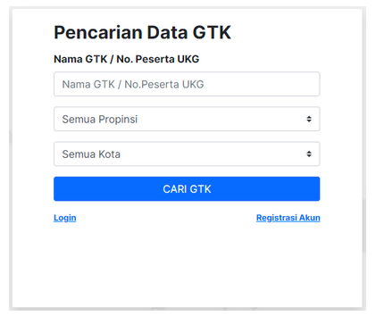 pencarian data gtk