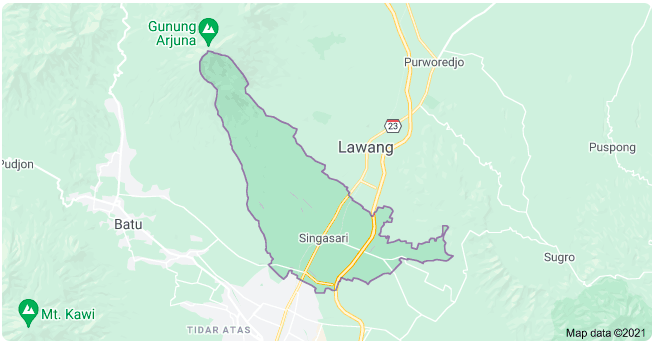 Lokasi candi singosari
