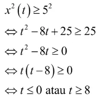 kamu bisa menentukan nilai t dengan cara berikut