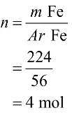 kamu harus menentukan mol dari Fe